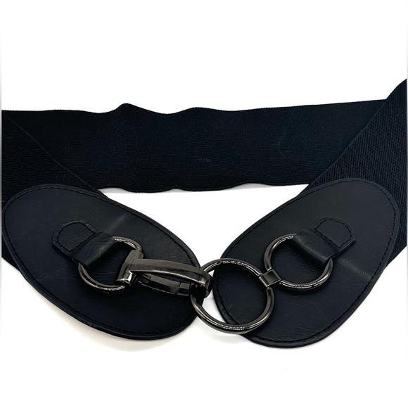 BUCKLE ELASTIC WIDE WAISTBAND BELT. - Picture 2 of 3